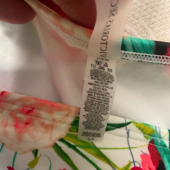 Victoria's Secret Swim Bikini Set 32B Hardware Top Bottom SP Tropical Floral New - Picture 4 of 13